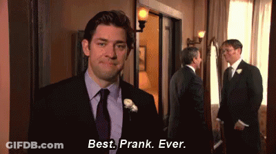 Man In Suit And Tie Says Best Prank Ever GIF