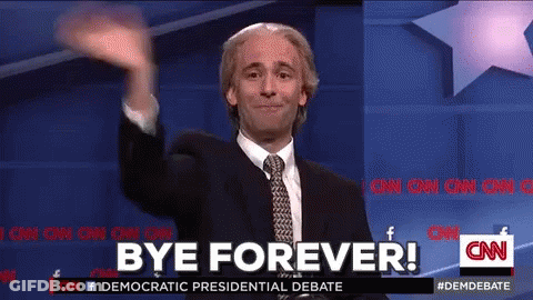 Man In Suit And Tie Says Bye Forever GIF