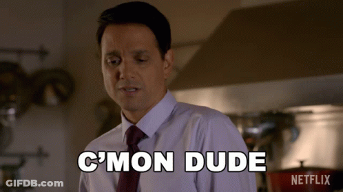 Man In Suit And Tie Says C'mon Dude GIF
