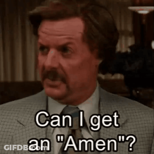 Man In Suit And Tie Says Can I Get An Amen GIF