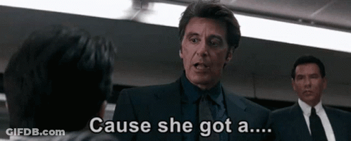 Man In Suit And Tie Says Cause She Got A GIF