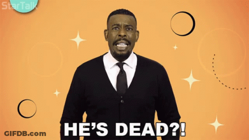 Man In Suit And Tie Says He's Dead GIF