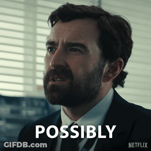 Man In Suit And Tie Says Possibly On Netflix Ad GIF