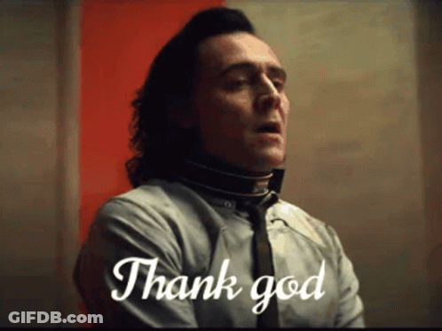 Man In Suit And Tie Says Thank God GIF
