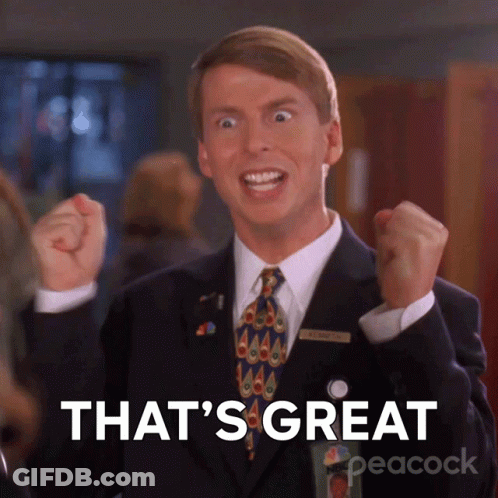 Man In Suit And Tie Says That S Great Peacock On Bottom GIF