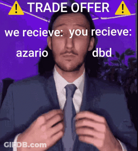 Man In Suit And Tie Says Trade Offer We Recieve You Recieve Azario And Dbd GIF
