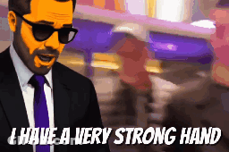 Man In Suit And Tie Says Very Strong Hand GIF
