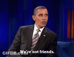 Man In Suit And Tie Says We Are Not Friends GIF