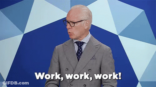 Man In Suit And Tie Says Work Work Work GIF