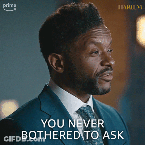 Man In Suit And Tie Says You Never Bothered To Ask GIF