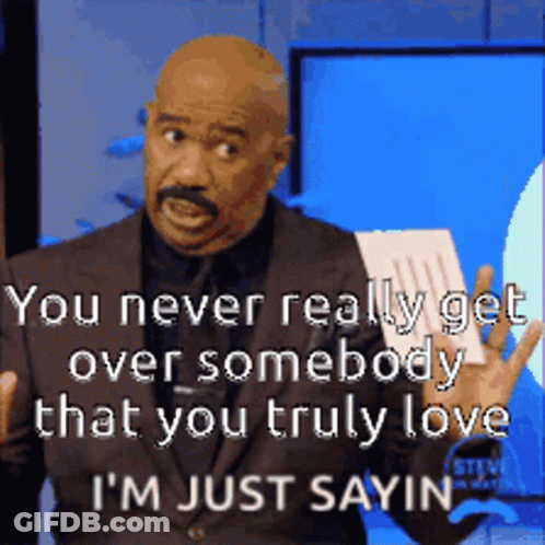 Man In Suit And Tie Says You Never Get Over Love GIF