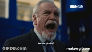 Man In Suit And Tie Screaming He Is Pirates GIF
