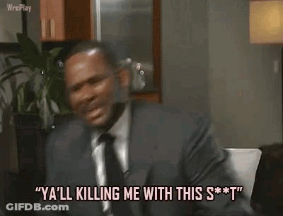 Man In Suit And Tie Screaming Pointing At Camera GIF