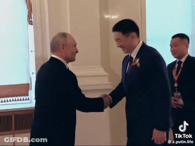 Man In Suit And Tie Shaking Hands GIF