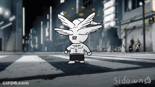 Man In Suit And Tie Sitting In Front Of Bookshelf GIF