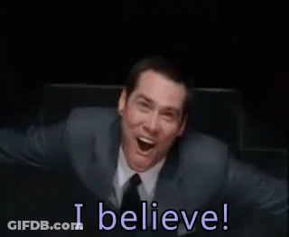 Man In Suit And Tie Smiling Saying I Believe GIF