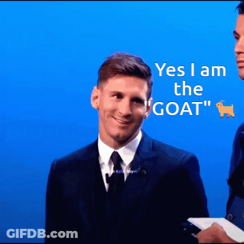 Man In Suit And Tie Smiling Says Yes I Am The Goat GIF