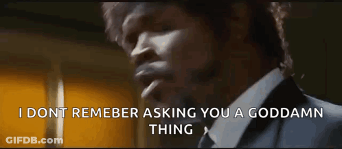Man In Suit And Tie Smoking Cigarette Saying I Dont Remember Asking You A Goddam Thing GIF