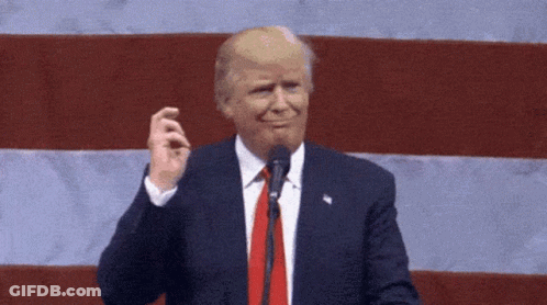 Man In Suit And Tie Speaking In Front Of American Flag GIF