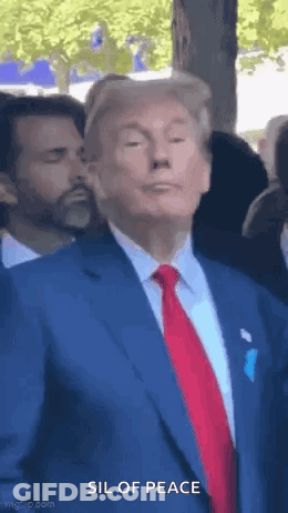 Man In Suit And Tie Standing In Crowd GIF