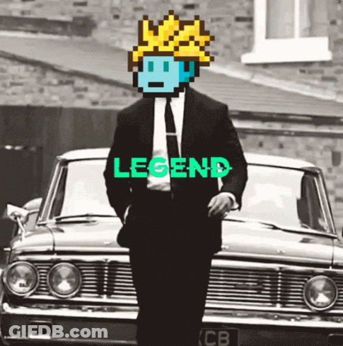 Man In Suit And Tie Standing In Front Of Legend Car GIF