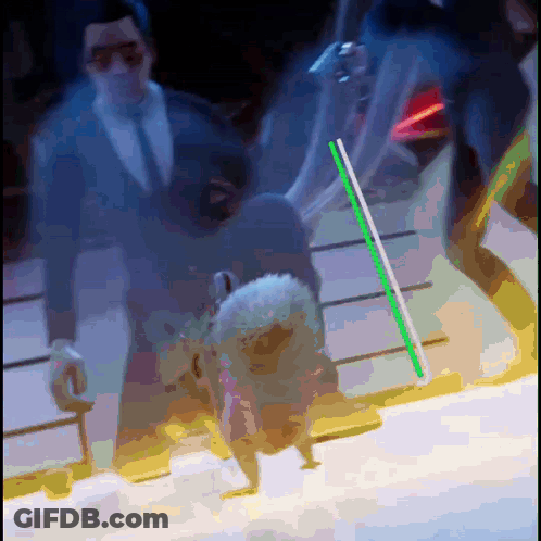 Man In Suit And Tie Standing Next To Woman In White Shirt GIF