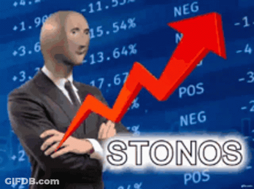 Man In Suit And Tie Staring At Stonks Chart GIF