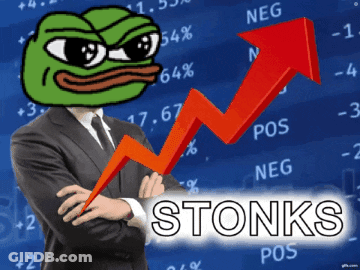 Man In Suit And Tie Staring At Stonks Chart GIF