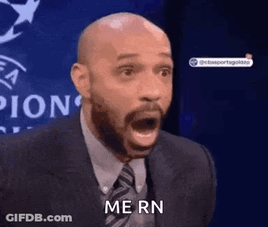 Man In Suit And Tie Surprised Saying Me RN GIF