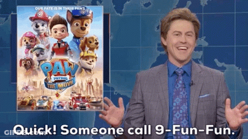 Man In Suit And Tie Talking About Paw Patrol Movie GIF