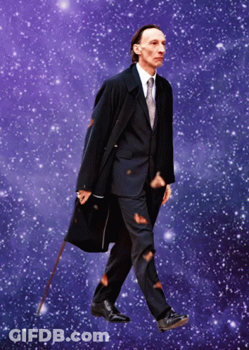 Man In Suit And Tie Walking In Space GIF