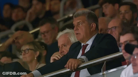 Man In Suit And Tie Watching Game In Stadium GIF