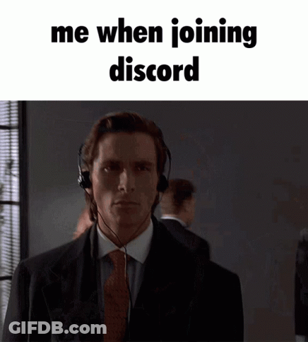 Man In Suit And Tie Wearing Headphones Saying Me When Joining Discord GIF