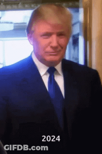 Man In Suit And Tie With 2024 GIF
