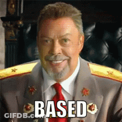 Man In Suit And Tie With Based Written On Face GIF