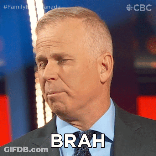 Man In Suit And Tie With Brah On Face GIF