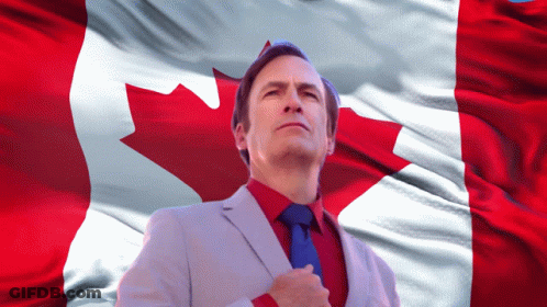 Man In Suit And Tie With Canadian Flag GIF
