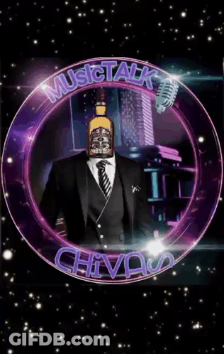 Man In Suit And Tie With Chivas Bottle GIF