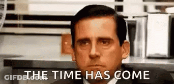 Man In Suit And Tie With Computer Screen The Time Has Come GIF