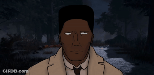 Man In Suit And Tie With Glowing Eyes GIF