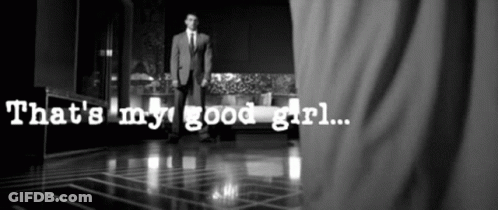 Man In Suit And Tie With Good Girl Text GIF