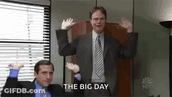 Man In Suit And Tie With Hands Up GIF