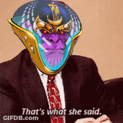 Man In Suit And Tie With Helmet Says What She Said GIF