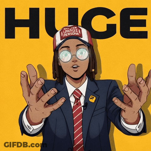 Man In Suit And Tie With Huge GIF