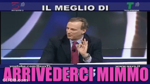 Man In Suit And Tie With Il Meglio Di Arrivederci Mimmo GIF