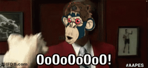 Man In Suit And Tie With Monkey Mask 000000 GIF