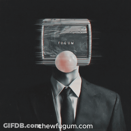 Man In Suit And Tie With Noir On Head GIF