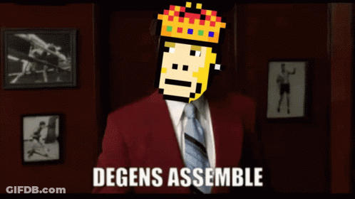 Man In Suit And Tie With Pixelated Face Degens Assemble GIF