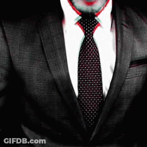 Man In Suit And Tie With Red Collar GIF
