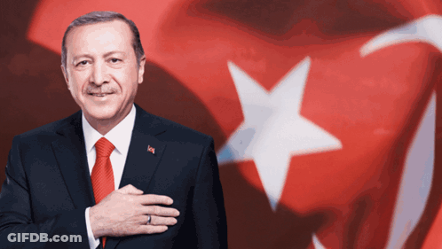 Man In Suit And Tie With Ring Before American Flag GIF